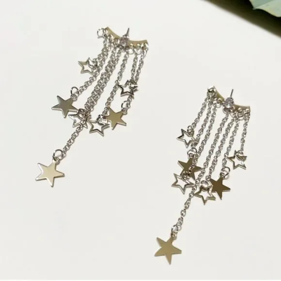 Multi star dangle drop earrings #175 - Picture 5 of 7